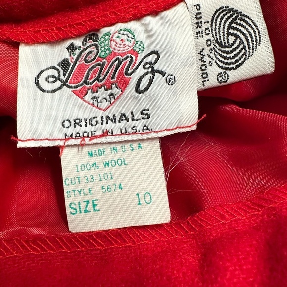 Vintage Lanz Originals Made in USA Red Wool Midi Skirt - Picture 6 of 6